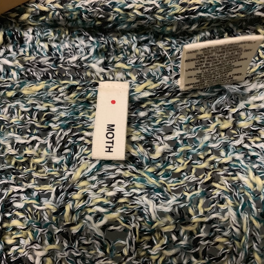 Anthro Moth Knit Green Tern Tail Cardigan Size L - Picture 4 of 8